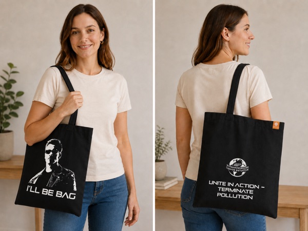 Black canvas tote