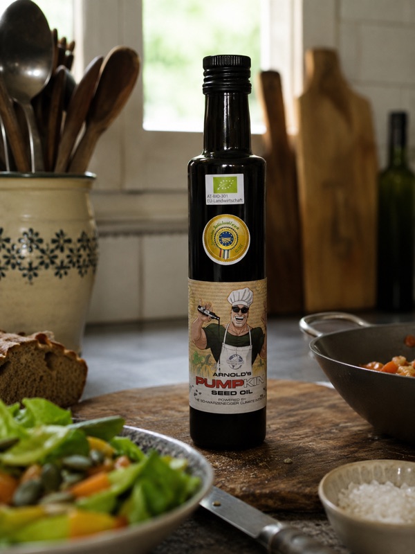 Pumpkin seed oil bottle